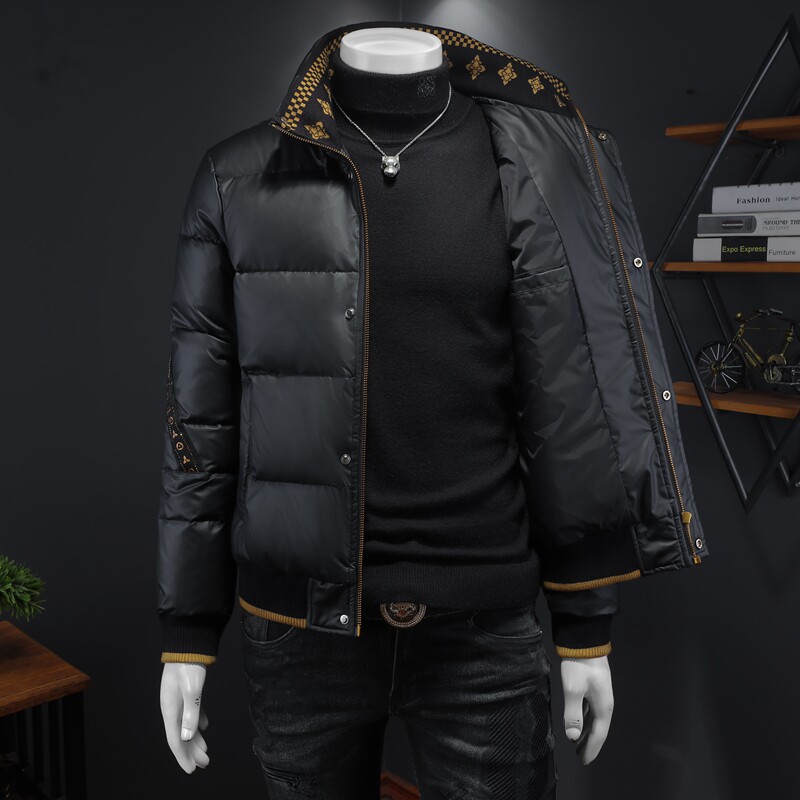 Y9575P3352024高端冬季90%白鸭绒亮面立领羽绒服假模385,男装羽绒服,钱塘6016-1(原3019)