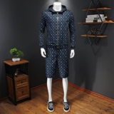 2026年新款防晒短裤套装钱塘30191247+9061套装P218假模咖色，男装休闲套装，钱塘6016-1(原3019)