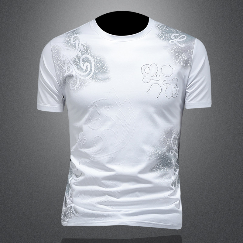 2026年新款短袖T恤钱塘3019TX3083P68镂空，男装T恤，钱塘6016-1(原3019)