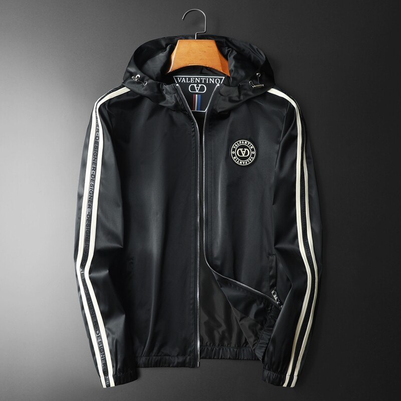 2026年新款印花连帽休闲夹克钱塘3019-JK9024P160平铺黑色，男装夹克，钱塘6016-1(原3019)