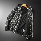 2026年新款印花连帽休闲夹克钱塘3019-JK9030P150平铺黑色，男装夹克，钱塘6016-1(原3019)