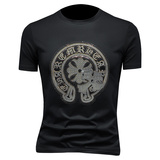 2025年新款短袖T恤钱塘3019TX3012P75镂空，男装T恤，钱塘6016-1(原3019)