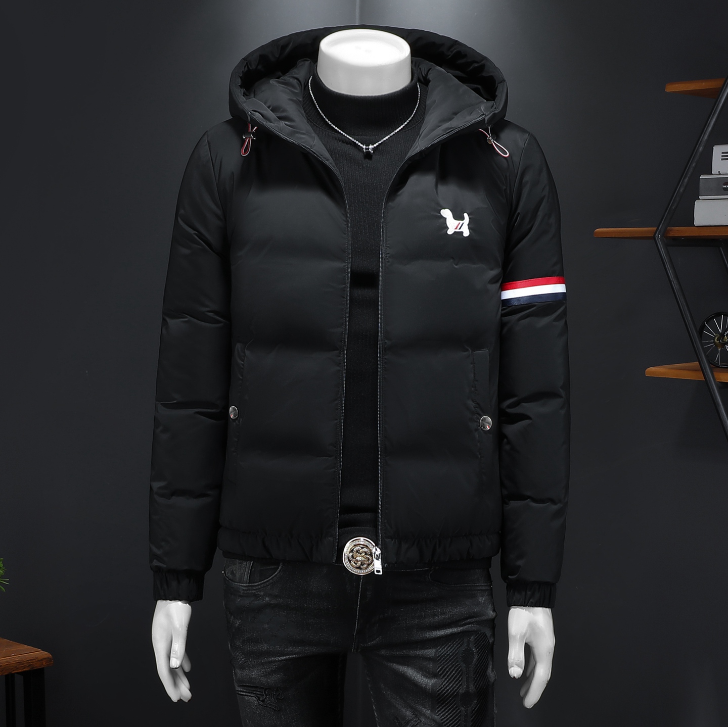 Y9867P3202025年高品质百分之90白鸭绒连帽羽绒服QT3019假模，男装羽绒服，钱塘6016-1(原3019)