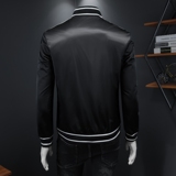 商标已注册2026年新款刺绣立领休闲夹克JK9237P155假模黑色，男装夹克，钱塘6016-1(原3019)