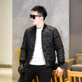 Y9851P2802024高端冬季90%白鸭绒亮面立领羽绒服真模黑色，男装羽绒服，钱塘6016-1(原3019)