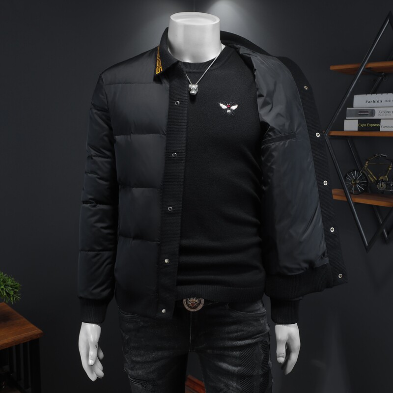 Y9573P3102024高端冬季90%白鸭绒刺绣翻领羽绒服假模365,男装羽绒服,钱塘6016-1(原3019)