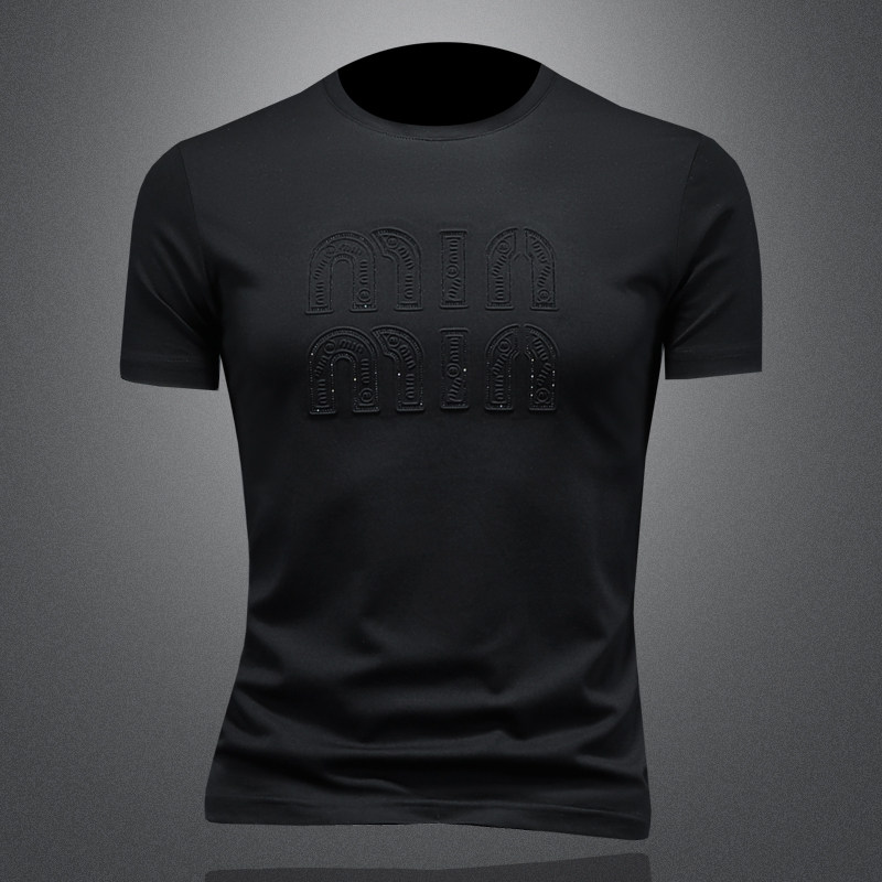 商标已注册2025年新款短袖T恤钱塘3019TX3011P70镂空，男装T恤，钱塘6016-1(原3019)