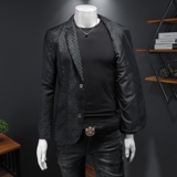 2026年新款高端休闲小西装钱塘3019X6693P170假模黑，男装西服套装，钱塘6016-1(原3019)