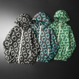 2026年新款印花连帽休闲夹克钱塘3019-JK9030P150平铺黑色，男装夹克，钱塘6016-1(原3019)