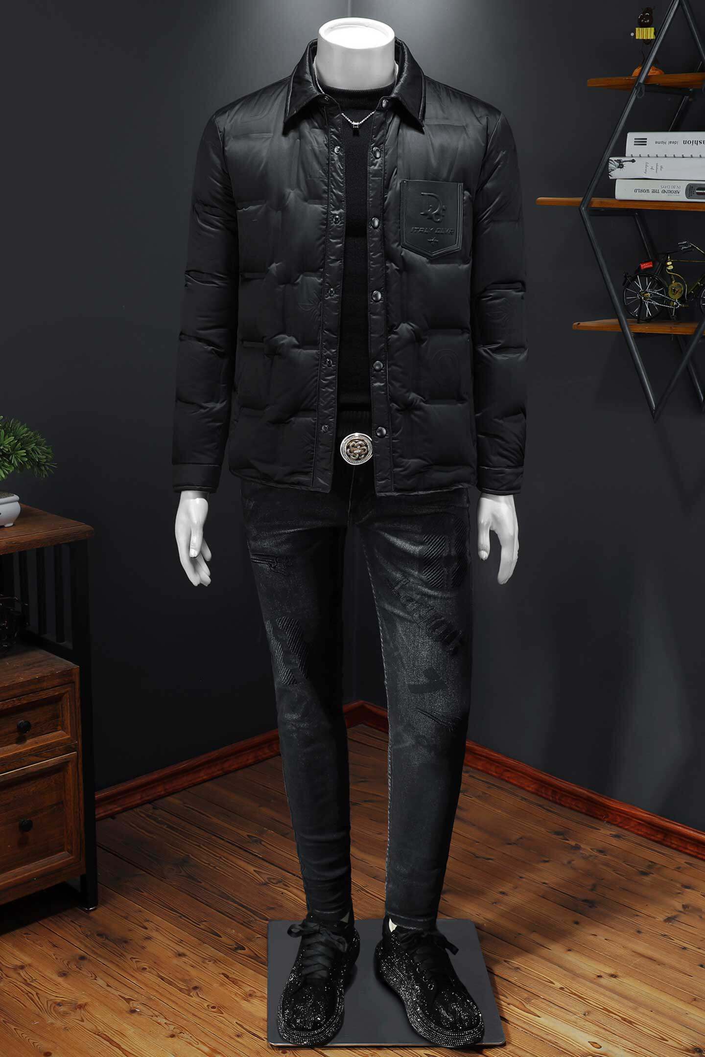 Y9862P3352025高端冬季90%白鸭绒暗花翻领羽绒服假模365,男装羽绒服,钱塘6016-1(原3019)
