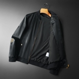 2026年新款印花立领休闲夹克钱塘3019-JK9042P175平铺黑色，男装夹克，钱塘6016-1(原3019)