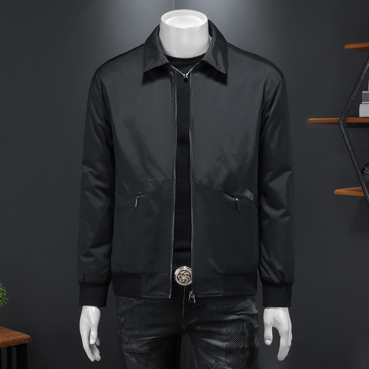 Y6753P3502025高端冬季90%鹅绒翻领暗花羽绒服假模390，男装羽绒服，钱塘6016-1(原3019)