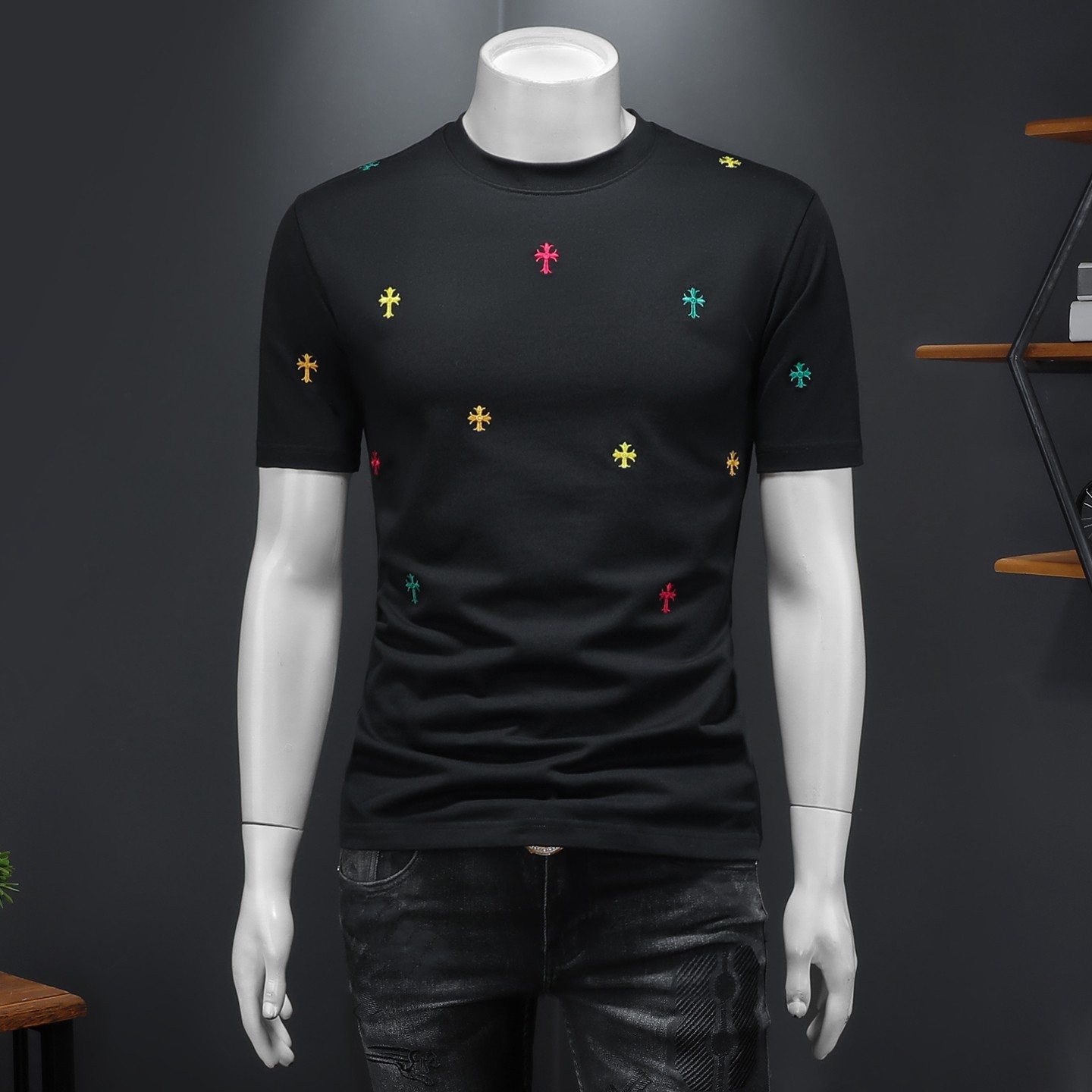 2026年新款微阔短袖T恤钱塘3019TX3073P75假模，男装T恤，钱塘6016-1(原3019)