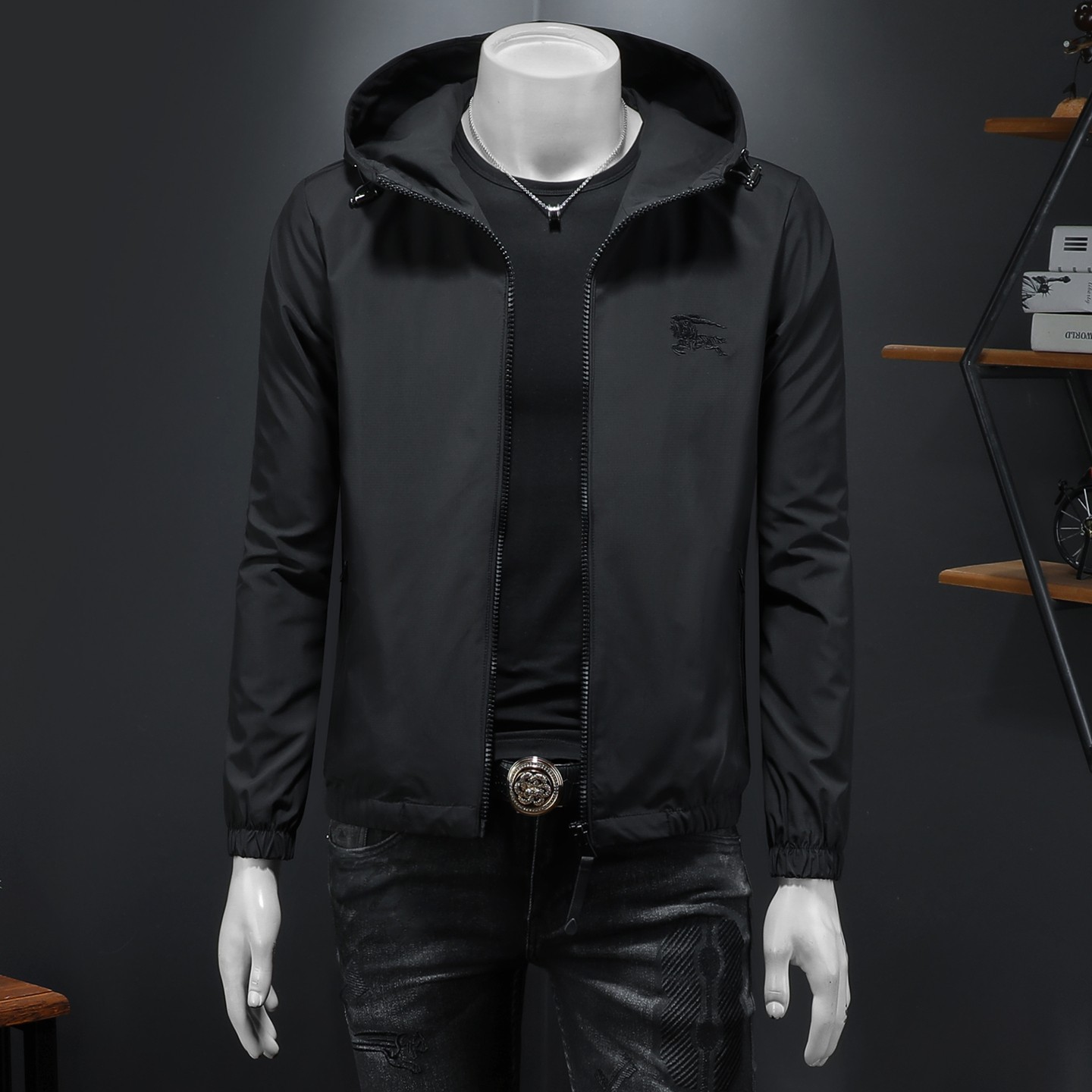 2026年新款连帽休闲夹克钱塘3019-JK9301P145假模，男装夹克，钱塘6016-1(原3019)