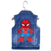 儿童马甲坎肩女宝宝马甲春秋中小童牛仔纯棉外套男童小孩新款 百搭