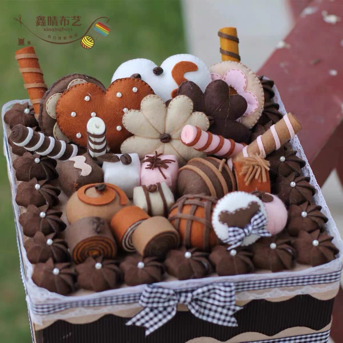 不织布材料包亲子手工蛋糕置物盒DIY收纳生日礼物居家装饰品摆设