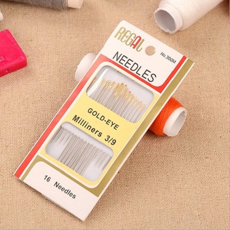 不织布配件针卡家用手缝针16枚金尾针大孔金尾针16枚针卡