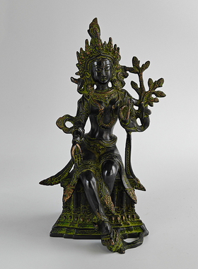 印度手工精雕铜佛象摆件