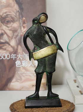印度手工铜雕人物摆件