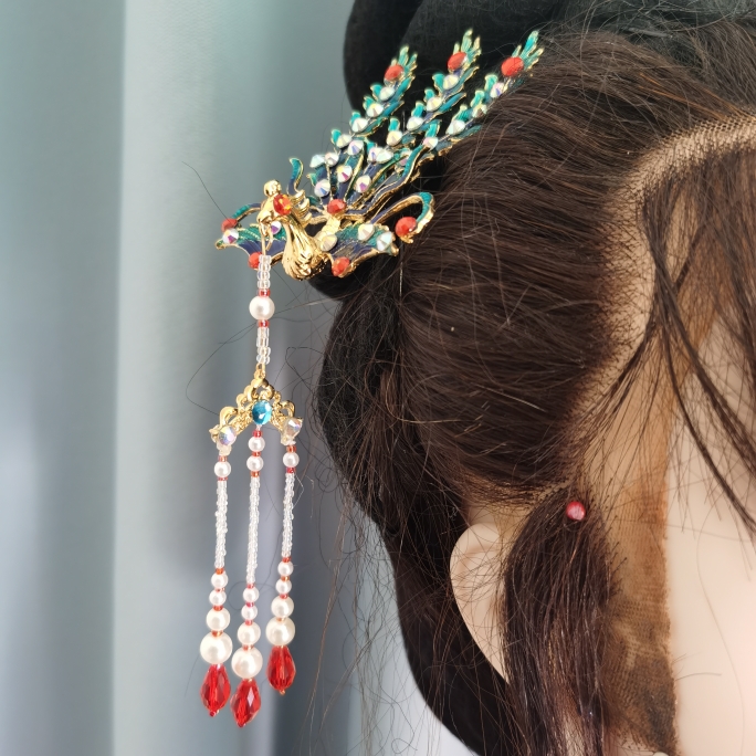 仿点翠偏凤DIY景泰蓝戏曲妆古装