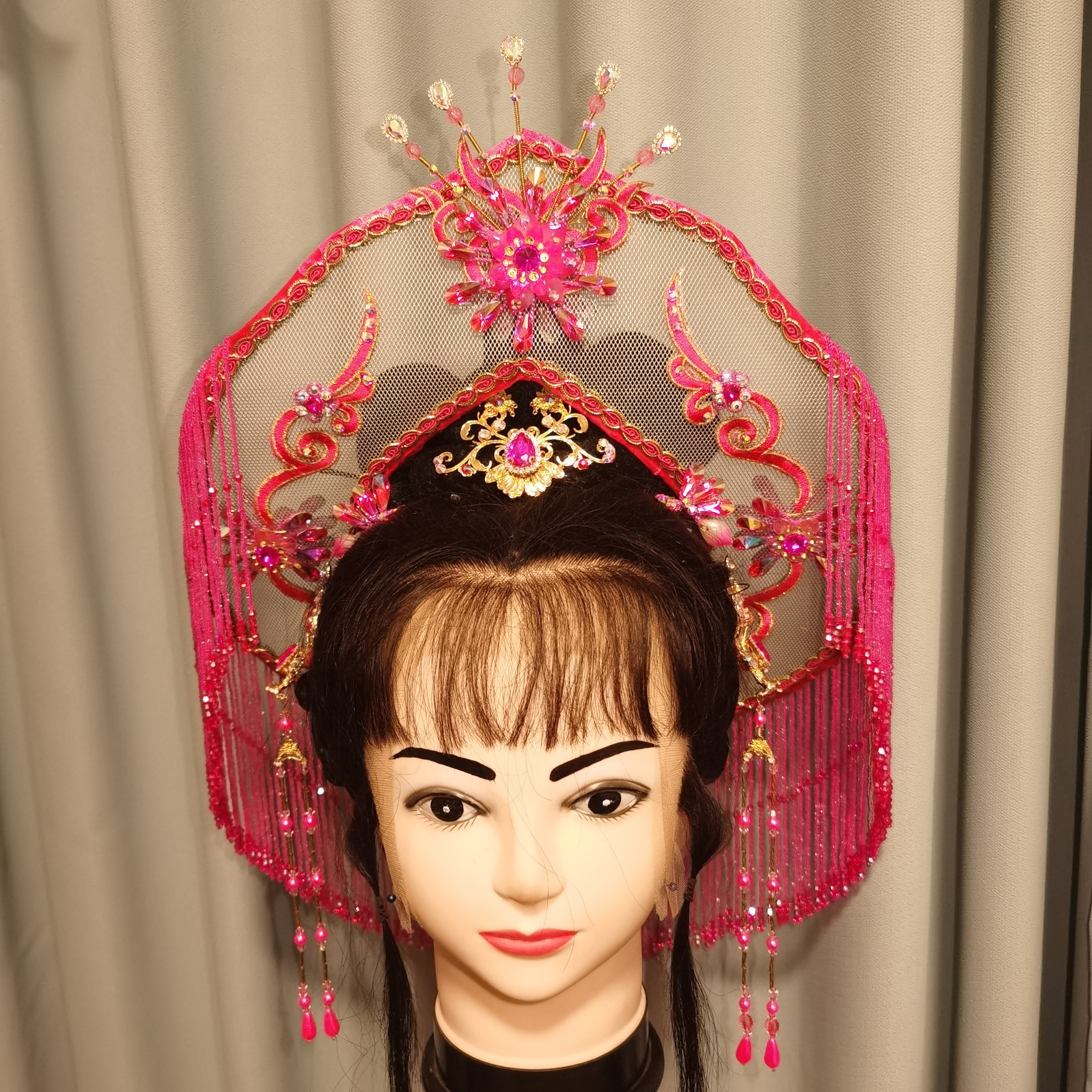 越剧黄梅戏柳毅传书龙女三娘湖滨惜别戏曲盔帽花旦头饰舞台表演出
