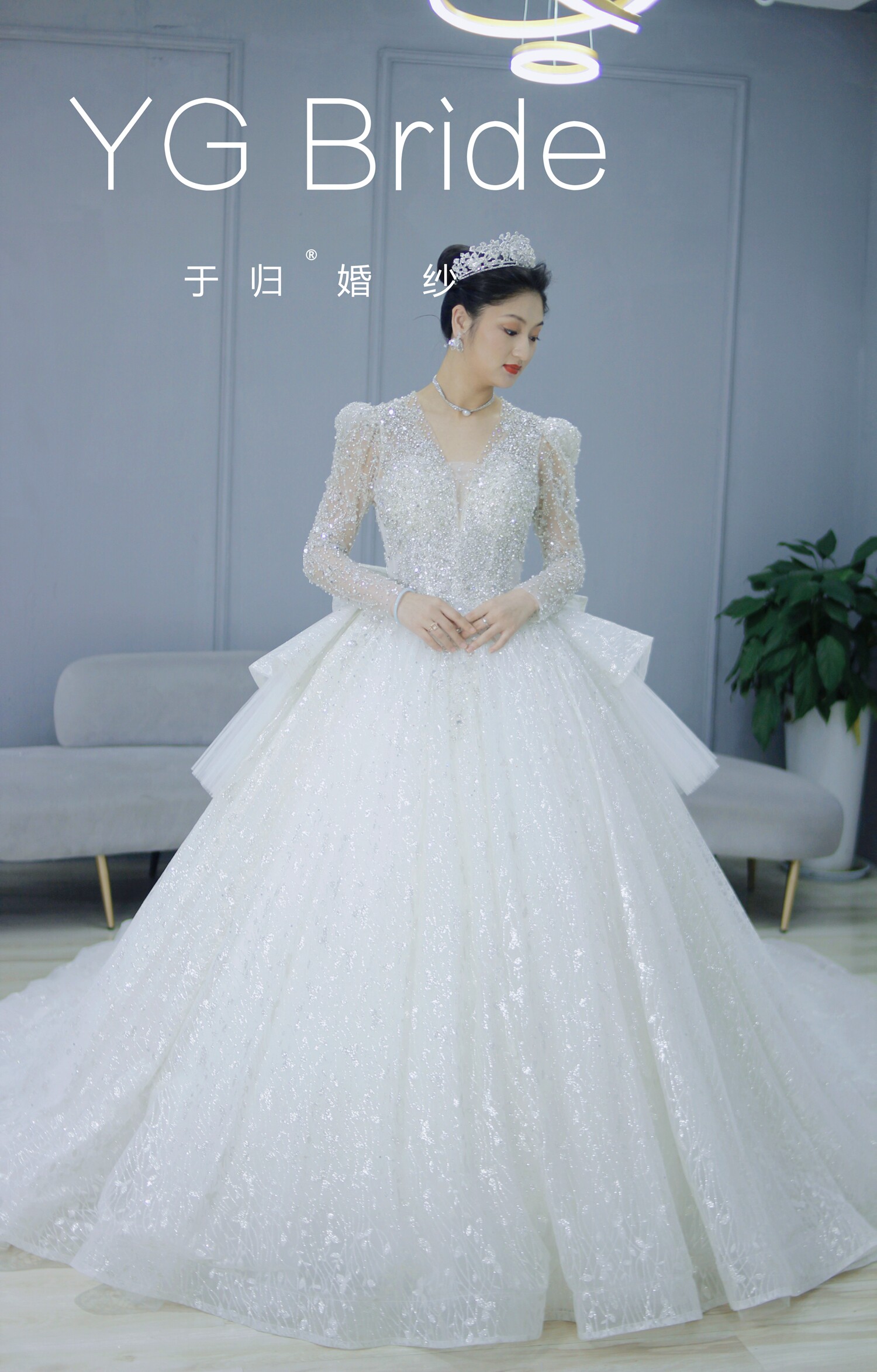 重工婚纱小个子高级婚纱出租轻奢显瘦大拖尾酒店暗场婚礼婚纱租赁