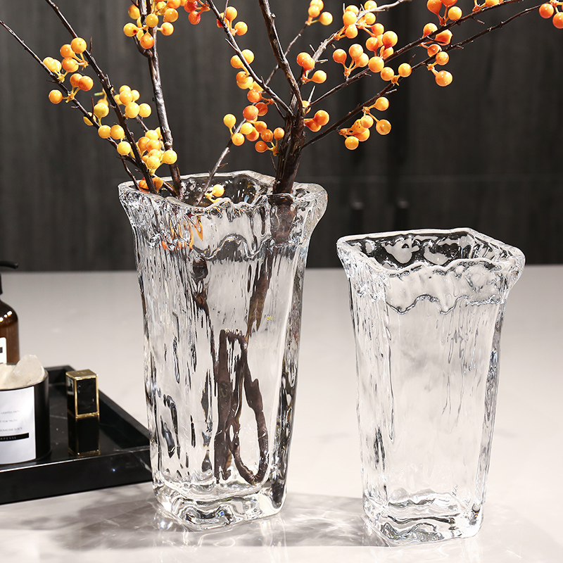 bingyi简欧玻璃花瓶客厅插花器