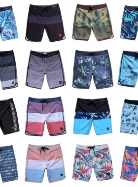 quiksilver沙滩裤冲浪裤男士夏季四面弹力防水速干五分裤休闲裤