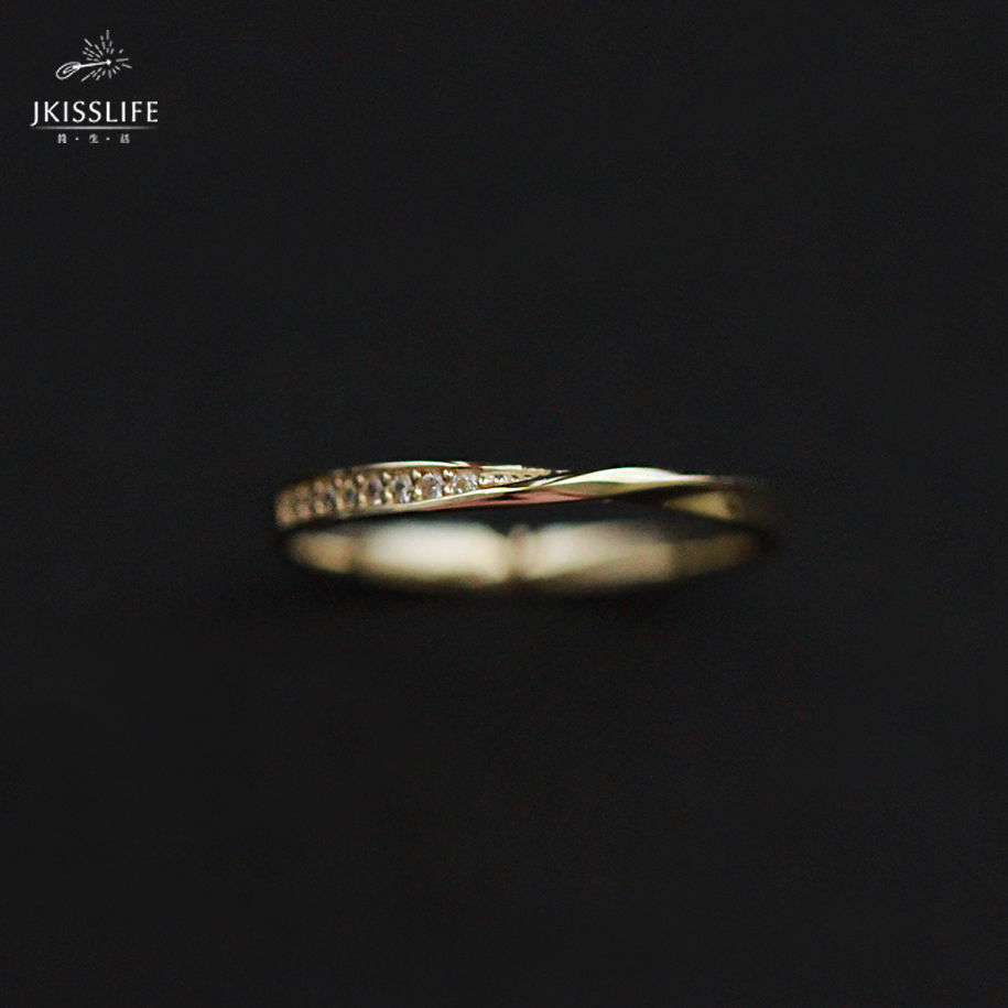 by-jkisslife9k黄金 莫比乌斯的尽头就是你 经典设计简约k金戒指