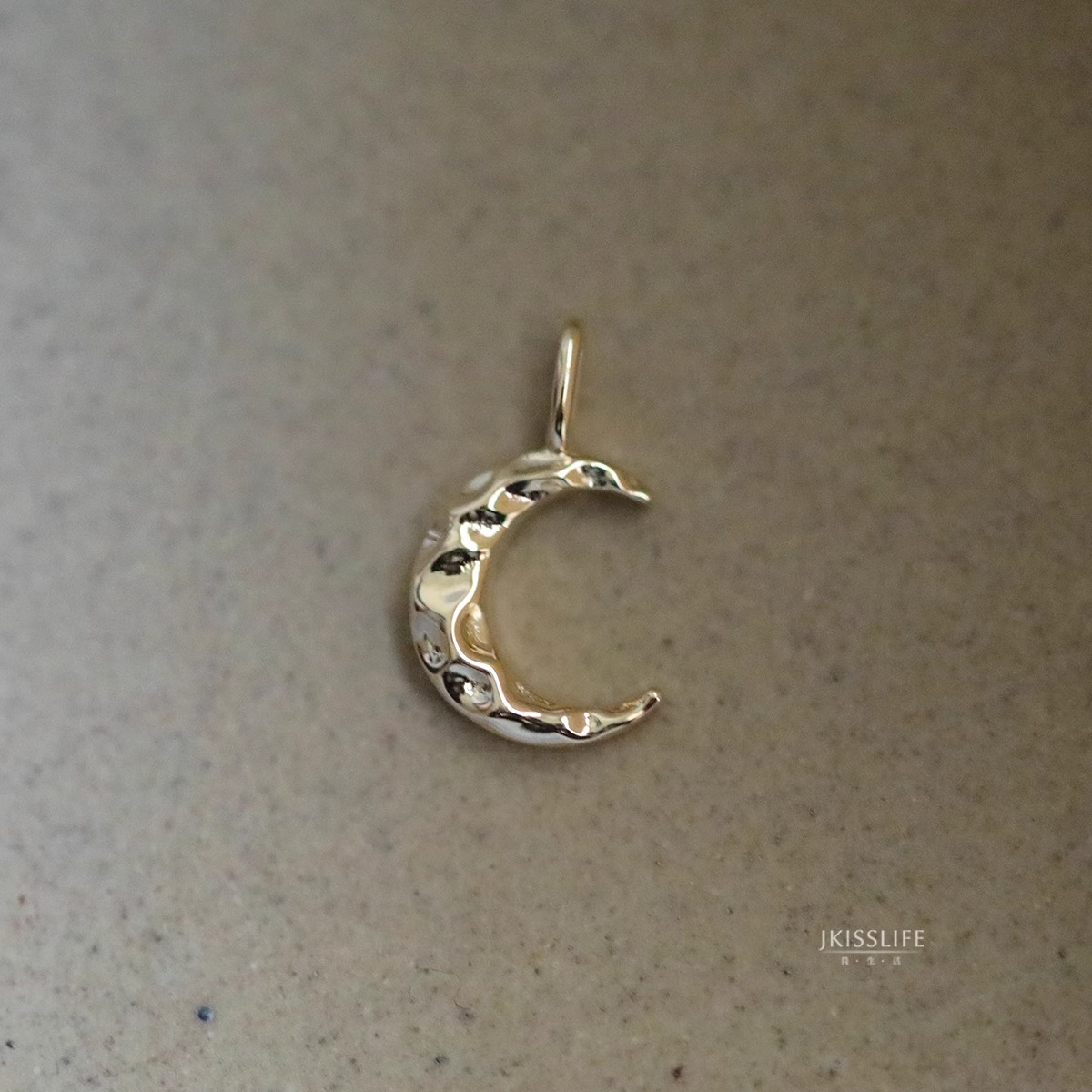 锤面肌理造型温柔月光吊坠简约