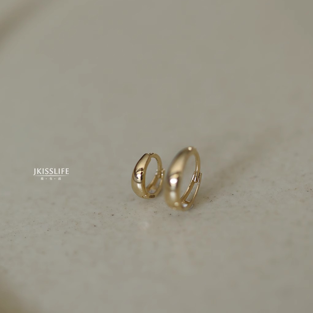 极简美学9K金渐变耳环通勤日常
