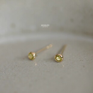 9K黄金 绿泡泡 闪闪果绿清新森系K金耳钉 精致经典百搭 日常减龄