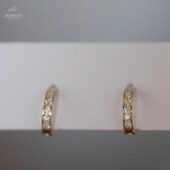 精致镶嵌叠戴耳环耳饰女 气质高级感ins排钻耳圈 9K黄金 Jennie款