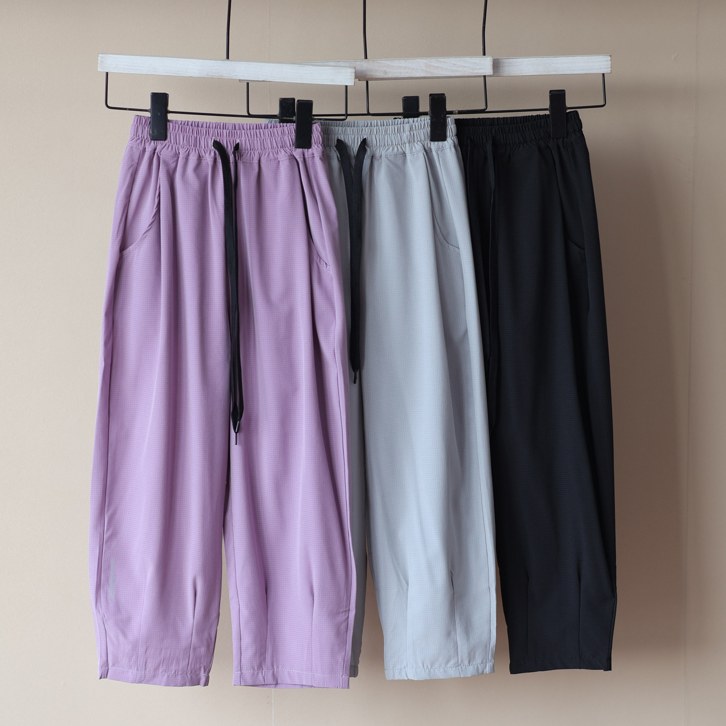 夏装新款~男女中童速干宽松凉感运动跑步户外风洞空气休闲裤