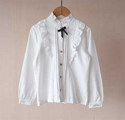 棉质法式春秋款立领衬衣