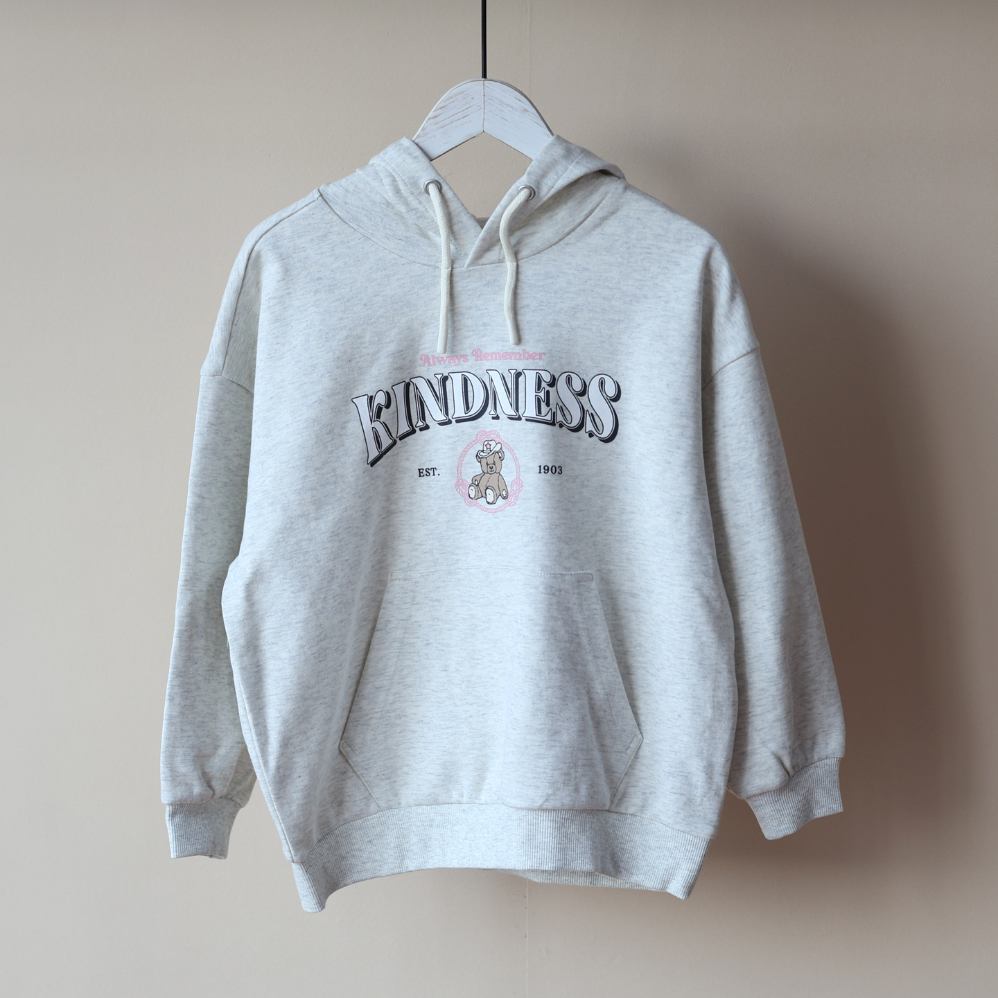 春秋装新款~出口韩国订单男女中大童灰色连帽卫衣休闲百搭纯原