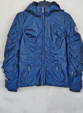 番米粒2件包邮34码出欧美女士修身连帽棉服瑕疵看好拍荧光蓝重工