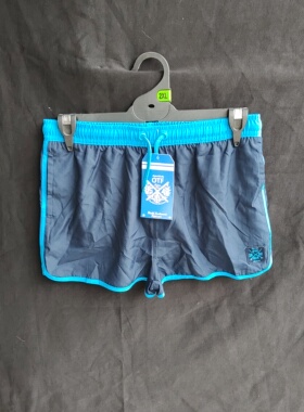 番米粒2件包邮14码大童沙滩裤游泳裤余单三标齐全湖蓝拼蓝色