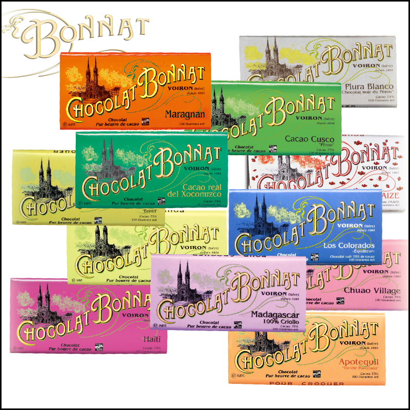 法国进口 Bonnat波纳特博拿单一产地65%牛奶75%100%黑巧克力100g