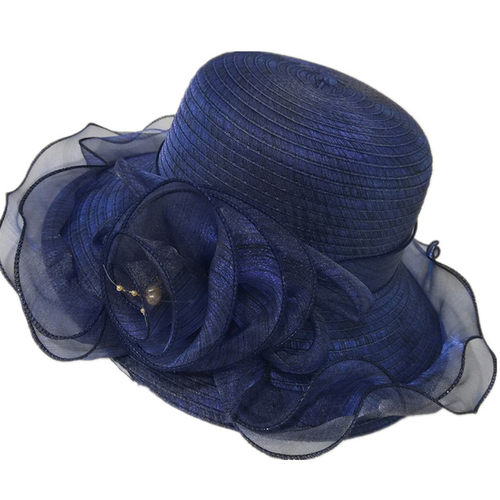 新款超轻欧根纱夏季大沿防晒凉帽