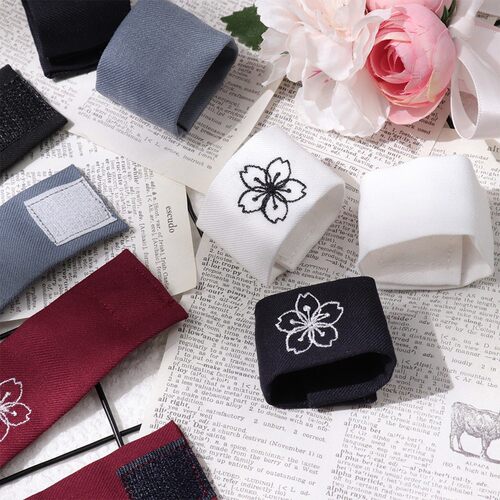 jk制服纯色刺绣环扣小物