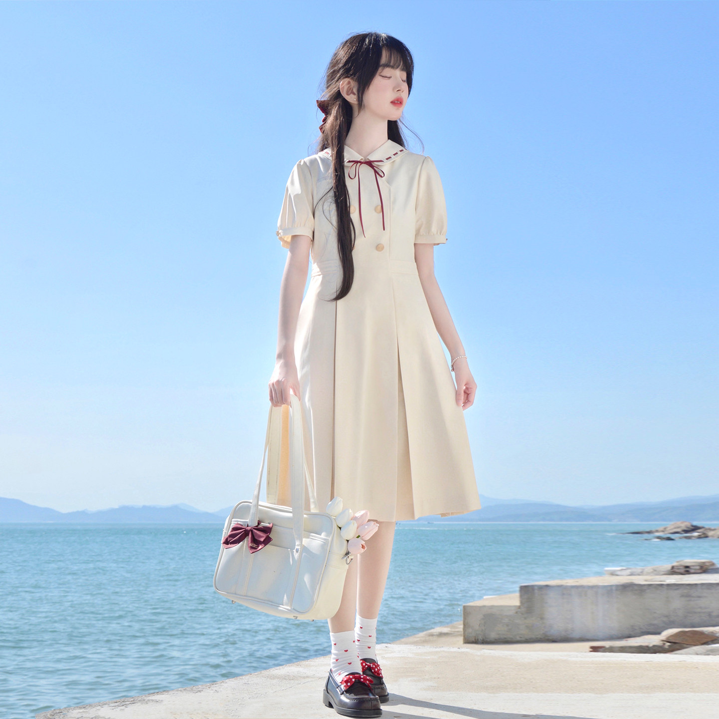 樱花家族jk制服【茉安女子】优雅大小姐连衣裙盛夏服百褶裙夏季女