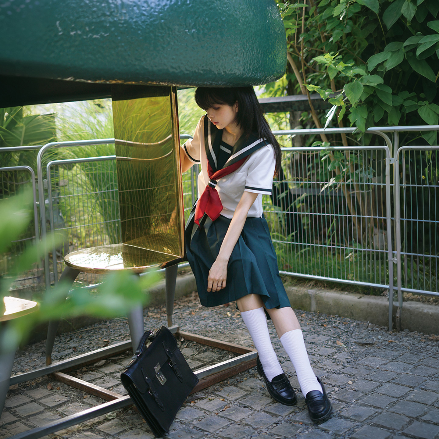 樱花家族动漫风jk制服【墨绿粗白一本】校供感水手服短袖夏服套装