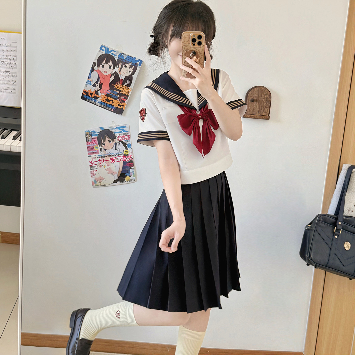 樱花家族原创jk制服【稔山高等】校供感海军风水手服夏服短袖套装