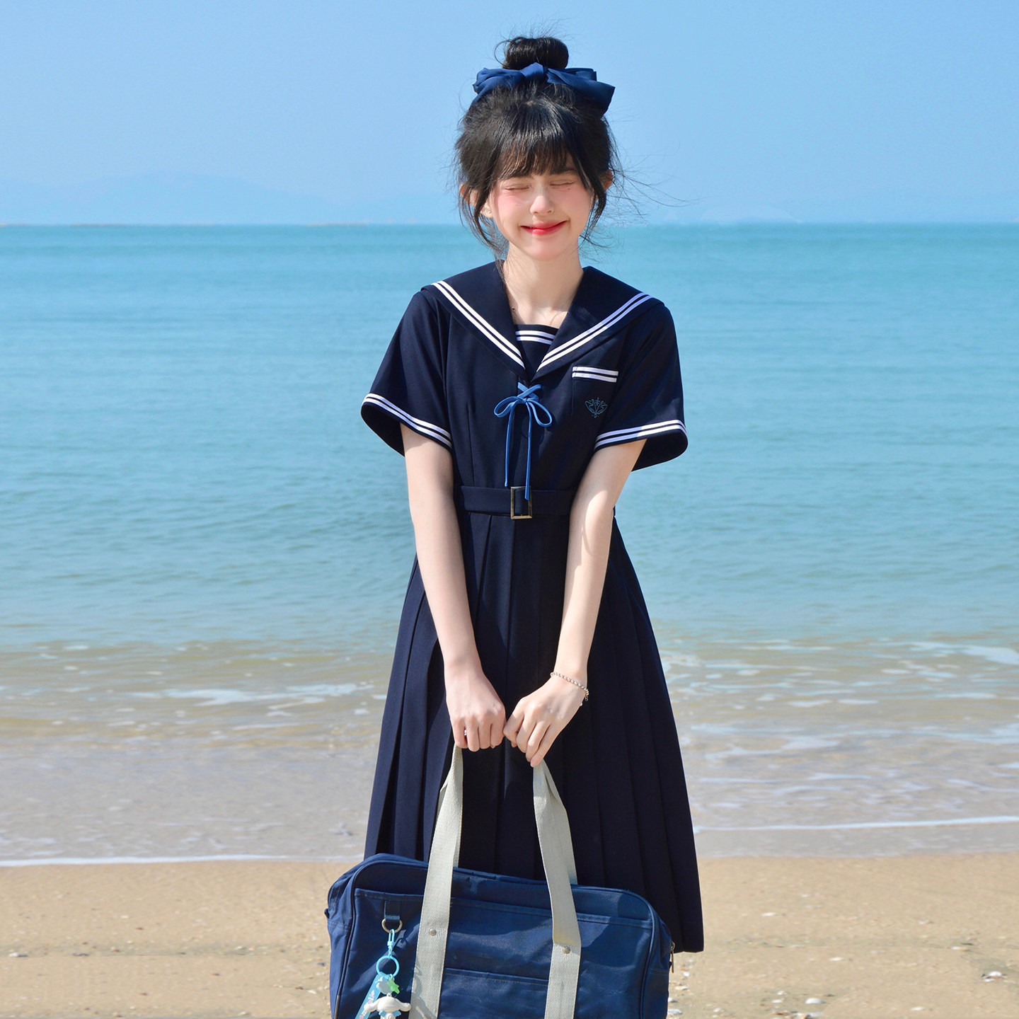 樱花家族原创jk制服【盛樱中】校供感连衣裙百褶裙长裙短袖套装女