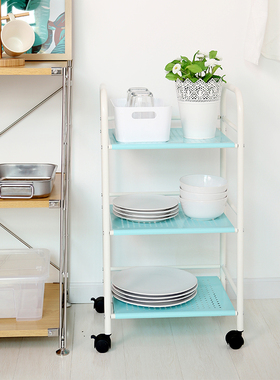 怡家宜室铁艺收纳架可移动置物推车浴室厨房多层架子美容院仪器车