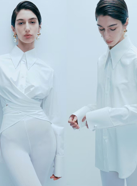 关晓彤 同款 ALAB法式GENTLEWOMEN设计感法式袖扣衬衫