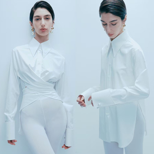 关晓彤 同款 ALAB法式GENTLEWOMEN设计感法式袖扣衬衫