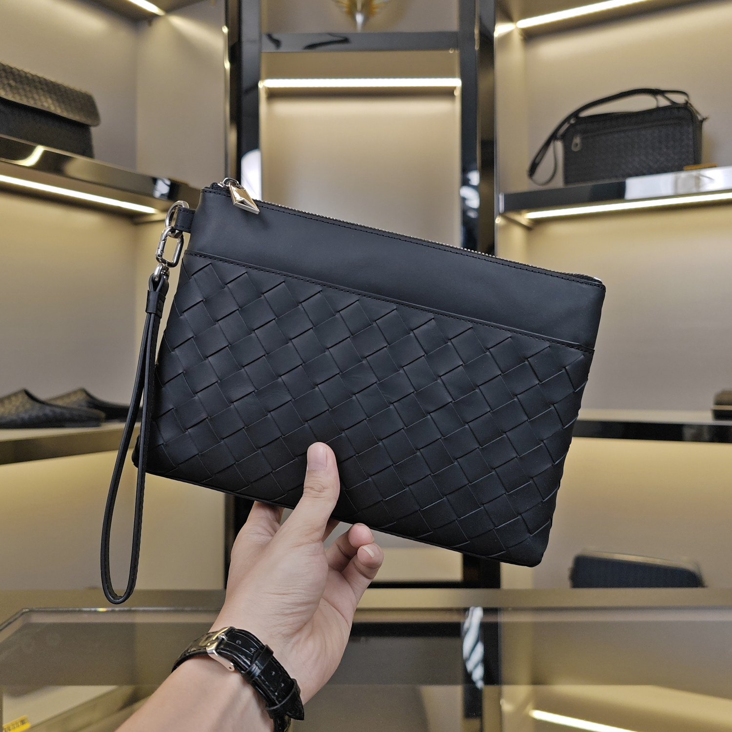 手拿包男款 高级感牛皮时尚百搭手抓包 简约轻奢手包休闲男士包包