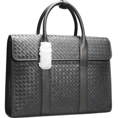 手提包商务休闲真皮编织公文包